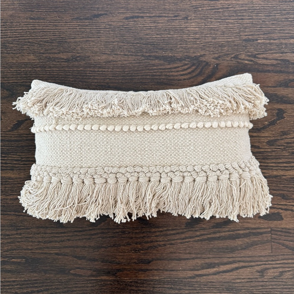 Boho Fringe Throw Pillow